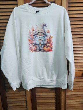 Cute Fall Gnome Sweatshirt XL NWT | Cozy Autumn Pumpkin Graphic Crewneck